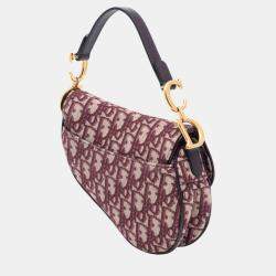 Pre Owned حقيبة السرج ديور قماش مائل ميني حمراء