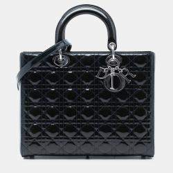 Pre Owned حقيبة ديور ليدي ديور كاناج براءات زرقاء كبيرة