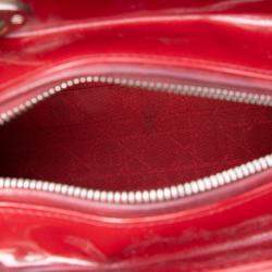 مملوكة مسبقًا حقيبة ديور ليدي ديور لامعة حمراء متوسطة كاناج