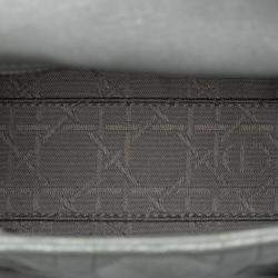 Pre Owned Dior Silver Mini Iridescent Lambskin Cannage Lady Dior