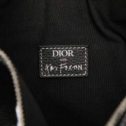 Pre Owned Dior Black Alex Foxton Grained Calfskin Saddle Bag