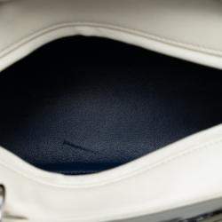 Pre Owned Dior White Medium Lambskin Floral Sequin Lady Dior