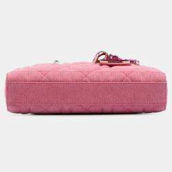 Pre Owned Dior Pink Medium Denim Macrocannage Lady D Joy