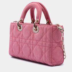 Pre Owned Dior Pink Medium Denim Macrocannage Lady D Joy