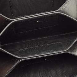 Pre Owned Dior Lady Dior Black Cannage Patent Leather Gusset Card Holder