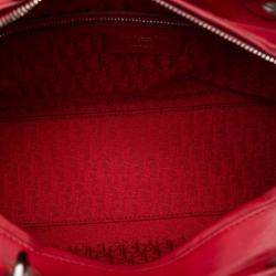 Pre Owned Dior Red Large Lambskin Cannage Lady Dior