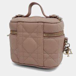 مملوكة مسبقًا Dior Pink Leather Cannage Micro Vanity