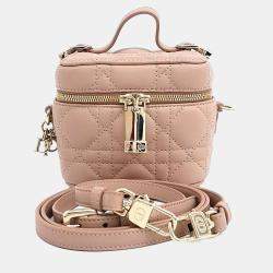 Pre Owned مستحضرات تجميل ديور صغيرة من جلد وردي كنتاج 