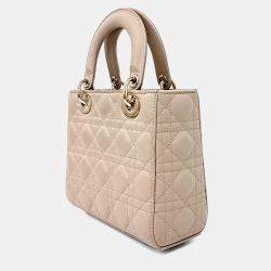 Pre Owned حقيبة ديور لايدي جلد بيج كاناج صغيرة