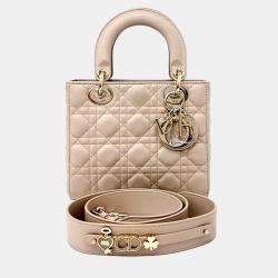 Pre Owned حقيبة ديور لايدي جلد بيج كاناج صغيرة