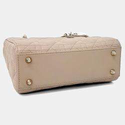 Pre Owned حقيبة ديور لايدي جلد بيج كاناج صغيرة