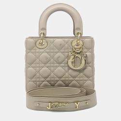 Pre Owned Dior Beige Leather Lady Bag Small