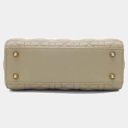 Pre Owned Dior Beige Leather Lady Bag Small