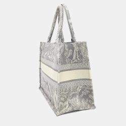 Pre Owned حقيبة كتاب قماش رمادي ديور 36