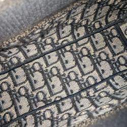 Pre Owned Dior Navy Blue Fabric Oblique Camp Bag Small