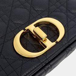 Pre Owned Dior Black Leather Cannage Caro Bag Medium