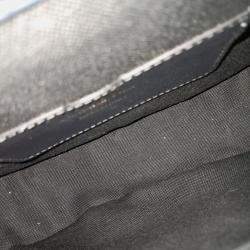 Pre Owned Dior Beige Navy Blue Fabric Oblique Bobby Bag Medium