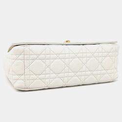 مملوكة مسبقًا Dior White Leather Caro Bag Medium