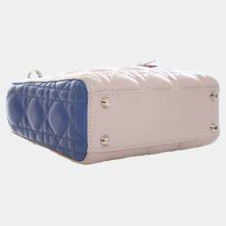 Pre Owned Dior Brown Mini Tricolor Lambskin Cannage Lady Dior