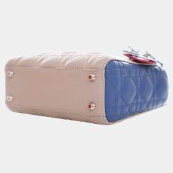Pre Owned Dior Brown Mini Tricolor Lambskin Cannage Lady Dior