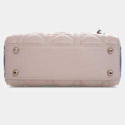 Pre Owned Dior Brown Mini Tricolor Lambskin Cannage Lady Dior