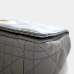 Pre Owned Dior Grey Dior Blue Small Calfskin Cannage Caro Crossbody