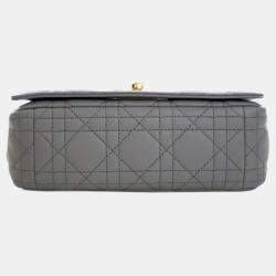 Pre Owned Dior Grey Dior Blue Small Calfskin Cannage Caro Crossbody