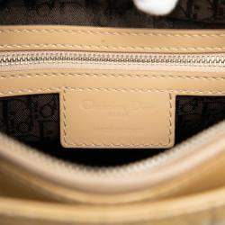 Pre Owned Dior Brown Medium Patent Cannage Lady Dior
