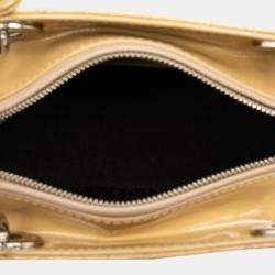 Pre Owned Dior Brown Medium Patent Cannage Lady Dior