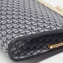 Pre Owned Dior Black/Grey Diorissimo Canvas Vintage Frame Clutch