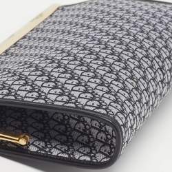 Pre Owned Dior Black/Grey Diorissimo Canvas Vintage Frame Clutch