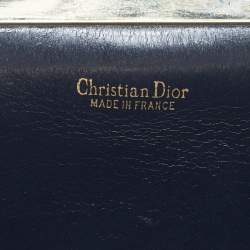Pre Owned Dior Black/Grey Diorissimo Canvas Vintage Frame Clutch