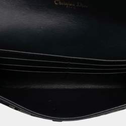 Pre Owned Dior Blue Oblique Canvas Saddle Wallet On Chain