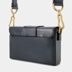 مملوكة مسبقًا Dior 30 Montaigne Montaigne Shoulder Bag Black Leather