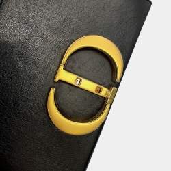 مملوكة مسبقًا Dior 30 Montaigne Montaigne Shoulder Bag Black Leather