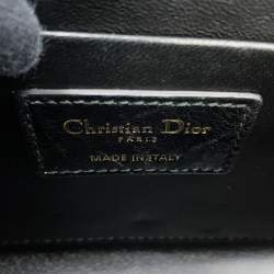 مملوكة مسبقًا Dior 30 Montaigne Montaigne Shoulder Bag Black Leather