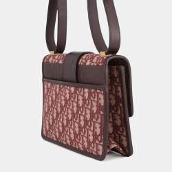 مملوكة مسبقًا Dior Oblique Montaigne Shoulder Bag Bordeaux Canvas Leather