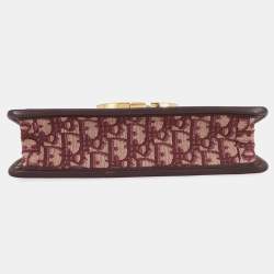 مملوكة مسبقًا Dior Oblique Montaigne Shoulder Bag Bordeaux Canvas Leather