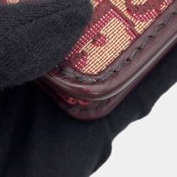 مملوكة مسبقًا Dior Oblique Montaigne Shoulder Bag Bordeaux Canvas Leather