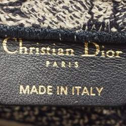 Pre Owned Dior Book Small Blue Toile de Jouy Embroidered Canvas Tote