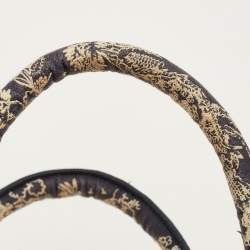 Pre Owned Dior Book Small Blue Toile de Jouy Embroidered Canvas Tote