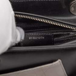 Pre Owned Dior Black Orange Medium Calfskin Pockets Lady Dior