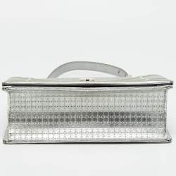 Pre Owned حقيبة كتف ديور ديوراما جلد براءة اختراع تصميم ميكروكاناج فضية متوسطة