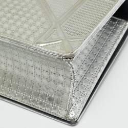 Pre Owned حقيبة كتف ديور ديوراما جلد براءة اختراع تصميم ميكروكاناج فضية متوسطة