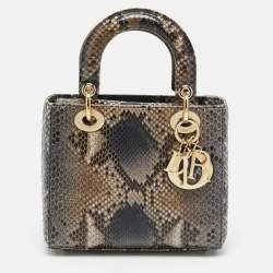 مملوكة مسبقًا Dior Lady Dior Small Multicolor Python Tote