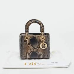 Pre Owned Dior Lady Dior Small Multicolor Python Tote
