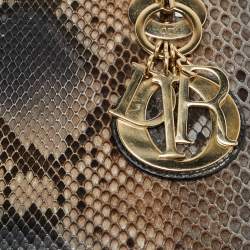 Pre Owned Dior Lady Dior Small Multicolor Python Tote