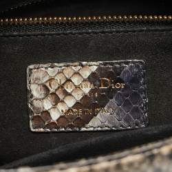 Pre Owned Dior Lady Dior Small Multicolor Python Tote