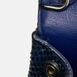Pre Owned Dior Be Dior Mini Blue Python Top Handle Bag
