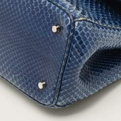 Pre Owned Dior Be Dior Mini Blue Python Top Handle Bag